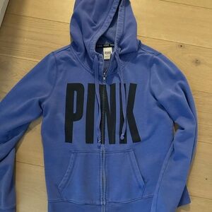 VS PINK Vintage Blue Zip Up Hoodie size M